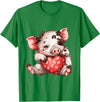 Kune Kune Pig Accessories & KuneKune Clothes Kune Kune Pig Heart Kunekune for Women Kune Kune Pig Girl T-Shirt - Kelly Green