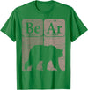 Bear Periodic Chemistry Elements Retro Arctophile Bear Periodic Table Elements Grizzly Bear Vintage Arctophile T-Shirt - Kelly Green