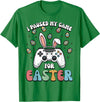 Paused My Game for Easter Funny Gaming Gamer Men Boys Kids T-Shirt in Kelly Green