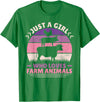 Farmer Girl Clothes For Cow, Pig & Chicken Lovers Just A Girl Who Loves Farm Animals Lover Women Farmer Girl T-Shirt - Kelly Green