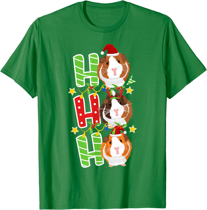 Cute Cavy Guinea Pig Clothes Accessories Piggie Santa Christmas Guinea Pig Lover Owner Stuff Piggy Cavy T-Shirt - Kelly Green