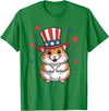 Patriotic Hamster Animals Lovers Independence 4th of July T-Shirt - Kelly Green