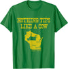 Funny Farm Nothing Tips Like A Cow Wisconsin T-Shirt - Unisex-Adults, Green, Small, Short Sleeve, Cotton, Polyester - Kelly