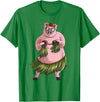 Cute Adult Women Animal Pun Hawaii Party Kids Art Cool Hawaiian Luau Pig | Funny Boar Lover Hula Dancing Gift T-Shirt - Kelly Green