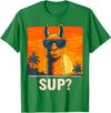 Uniquely Funny Llama lover Gifts Cool Llama Sup? T-Shirt - Kelly Green