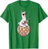 DiscoballAxis1 Funny Llama Disco Dancing Ball Groovy Retro 80s Costume T-Shirt - Kelly Green