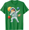 Hamster Astronaut Dabbing Funny Space Animal for Kids T-Shirt - Kelly Green