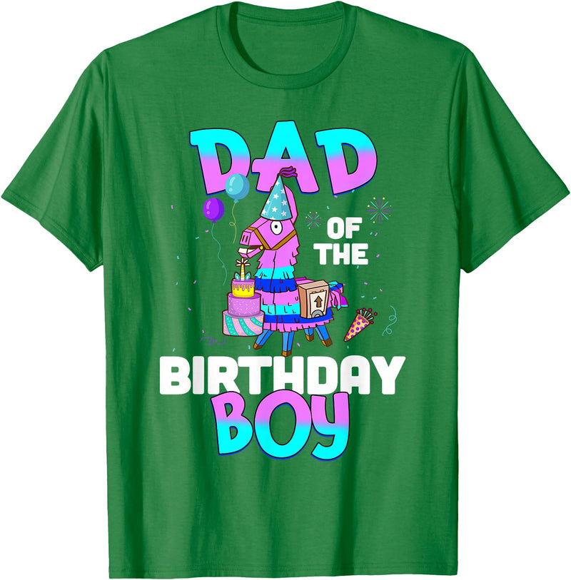 Llama Boys Kids Lovers Dad Fathers Creations Llama Birthday T-Shirt; Birthday Boy Shirt for Dad Father T-Shirt - Kelly Green