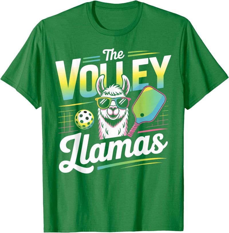 CharlIan Minds - LlamaLovers The Volley Llamas Pickleball Funny Llama T-Shirt - Kelly Green