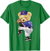 BERSLL Cute Teddy Bear Baseball Jug Sweatshirt T-Shirt - Kelly Green