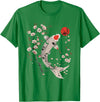 Japanese Koi Fish Vintage Japanese Koi Fish Lotus Flowers Vintage Art Japan T-Shirt - Kelly Green