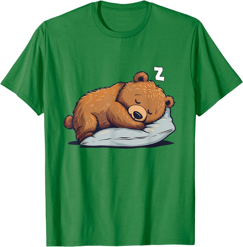 Cute Sleeping Animals Napping Bear Sleeping Sleepy Bear Cute Bear Sleeping T-Shirt - Kelly Green