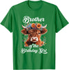 Brother Highland Cow Birthday Girl Brother Of The Birthday Girl Highland Cow Farm Family T-Shirt - Kelly Green