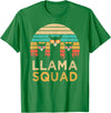 Llama Squad With Glasses Funny Funny Llama Squad Sunglasses Cool Llamas Vintage Gift T-Shirt - Kelly Green