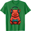 Magical and Funny Pig Farmer Gifts Gamer Pig Gaming T-Shirt - Kelly Green