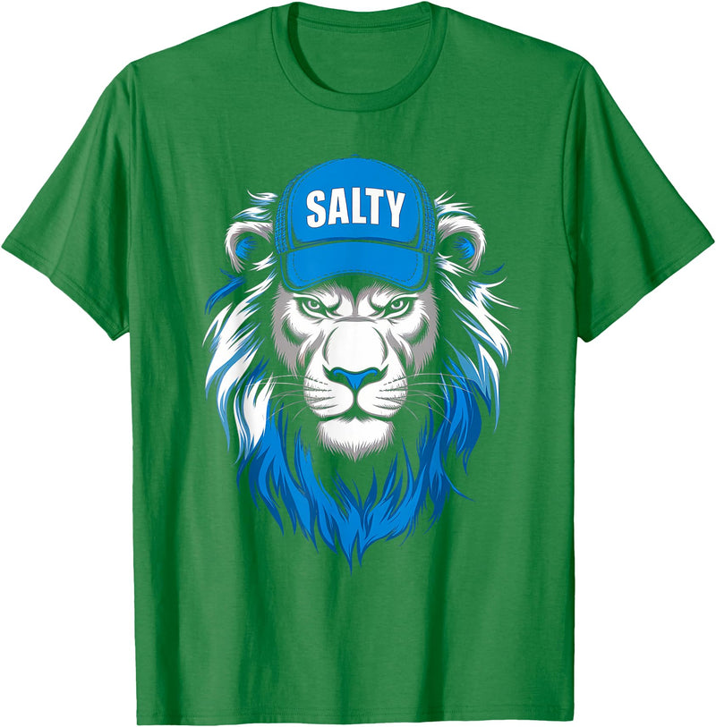 I Liked The Lions Before It Was Cool Tees Blue Lions Salty Wearing Hat Salty Cool Lions Strong Lions T-Shirt - Kelly Green