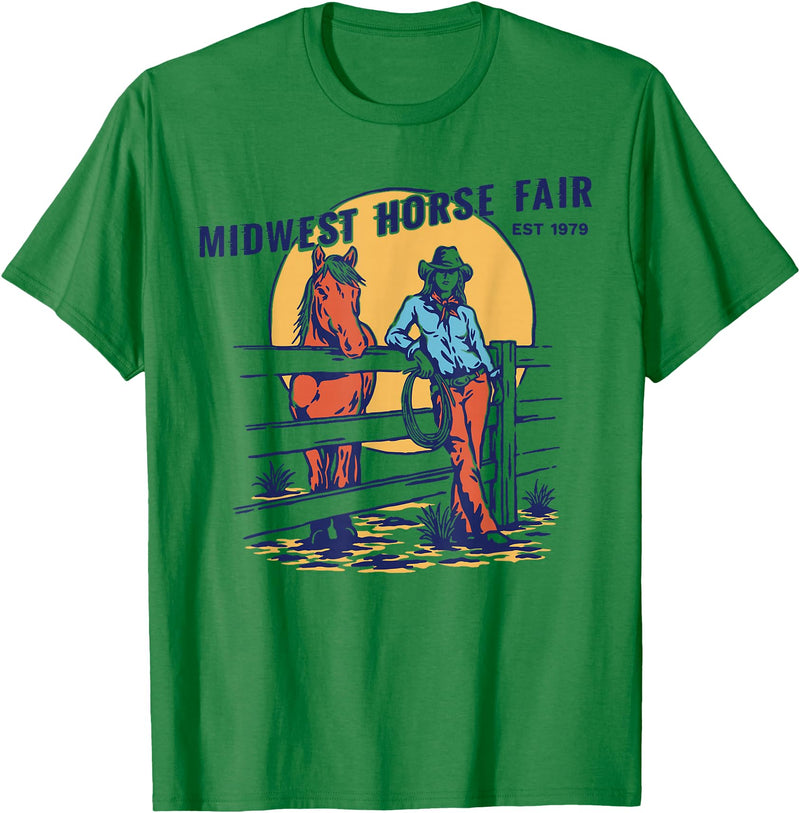 Midwest Horse Fair Cowgirl T-Shirt - Kelly Green
