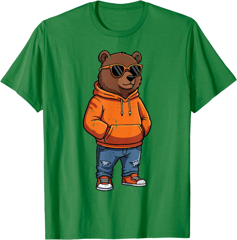 Bear Shirts For Men Women Kids Gifts Cool Bear Sunglasses Men Women Kids Boys Girls Youth Teen T-Shirt - Kelly Green