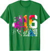 COOL HORSE DESIGNS AND OUTFITS HORSE 16 YEARS OF BEING AWESOME RIDING 16TH BIRTHDAY T-Shirt - Kelly Green