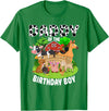 Matching Farm Theme Birthday Shirts By PDQA Daddy of The Bday Boy Farm Animals Matching Farm Theme T-Shirt - Kelly Green