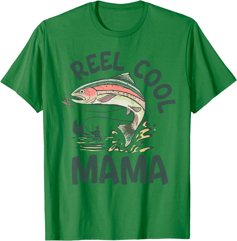 O Fishally One 1st Birthday Fishing Family Fish O Fishally One 1st Birthday Fishing Family Reel Cool Mama T-Shirt - Kelly Green