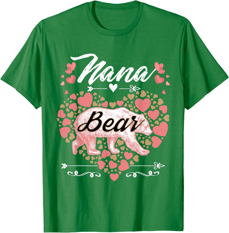 Nana Bear Shirt Designs and Gift Ideas for Grandma Nana Bear Shirt for Women - Cute Mother's Day and Birthday T-Shirt - Kelly Green