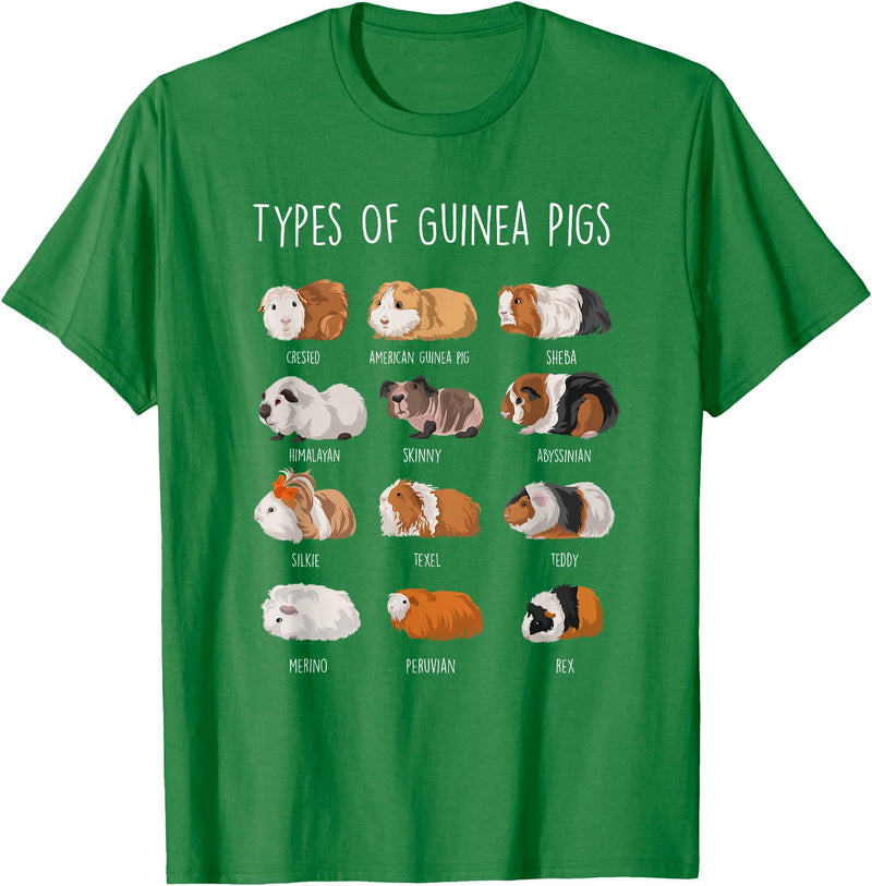 Funny Guinea Pig Sayings Design Shop Guinea Pig Types Of Guinea Pigs T-Shirt - Kelly Green
