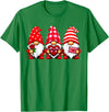 Three Gnome Crew Family Outfit Gnomes Love Valentine's Day Buffalo Leopard Heart Women Men T-Shirt - Kelly Green