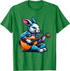 Cool Rabbit Plays Guitar Easter Musician Guitarist T-Shirt in Kelly Green