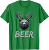 Bear With Antlers Drinker Party Deer Beer Beer Bear Deer Grizzly Bear With Antlers Beer T-Shirt - Kelly Green