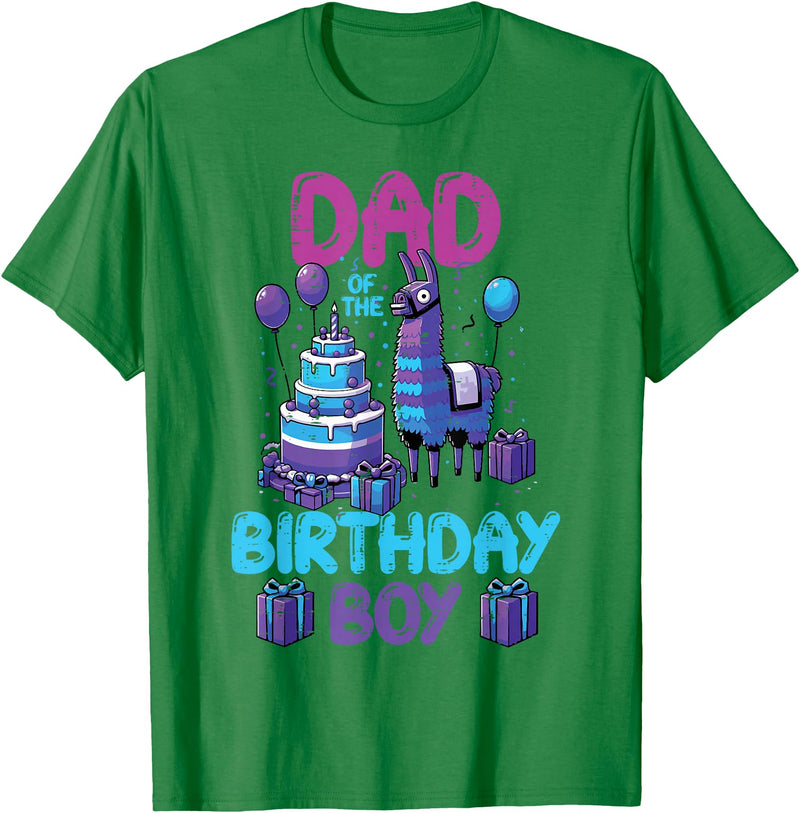 Birthday Party Shirts For Men Women Kids Dad of Birthday Boy Llama Pinata Party Family Matching Men T-Shirt - Kelly Green