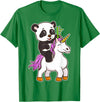 Panda Bear Unicorns Boys Girls Kids Panda Riding Unicorn Cute Magical Animals T-Shirt - Kelly Green