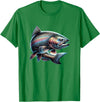 Steelhead Fishing - Unisex Adults & Kids Fishing T-Shirt - Black - Small - Short Sleeve - Cotton & Polyester - Modern Fish Graphic - Crew Neck - Regular Fit - Pull On - Imported - Kelly Green
