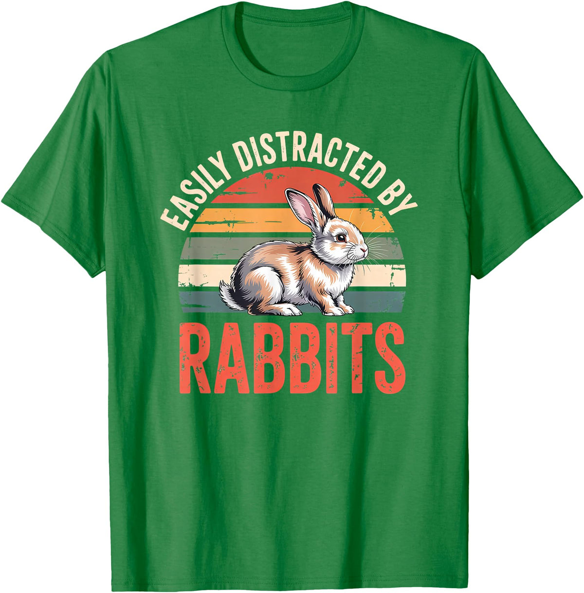 Cute Rabbit Lover Bunny Graphic T-Shirt in Kelly Green
