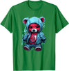 Teddy Bear Hoodie Street Style Urban Art Teddy Bear Hoodie Cool Street Style T-Shirt - Kelly Green