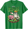 Minecraft Team Farmers Iron Golem & Pig Grow Wheat & Carrot T-Shirt - Kelly Green
