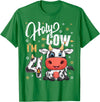 Holy Cow Birthday Boy Girl Shirts Farm Animal Gift Holy Cow I'm Four 4 Year Old Cows Farm Theme 4th Birthday T-Shirt - Kelly