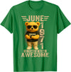 June 1971 55th Birthday Gifts for Men Women 55 Year Old June 1971 Teddy Bear 55th Birthday Men Women T-Shirt - Kelly Green