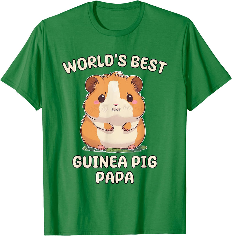 Best & Fun Guinea PIg Designs Funny World's Best Guinea Pig Papa Dad T-Shirt - Kelly Green