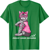 Nad-In October We Wear Pink Funny Cat Pink Ribbon In October We Wear Pink Breast Cancer T-Shirt