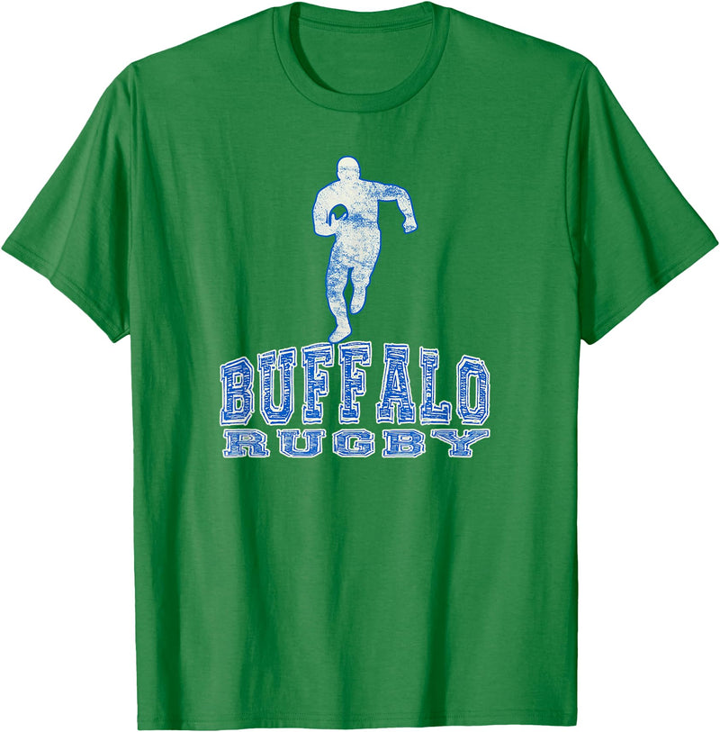 Vintage Buffalo Rugby Merch Vintage Buffalo Rugby with Rugby Player T-Shirt - Kelly Green