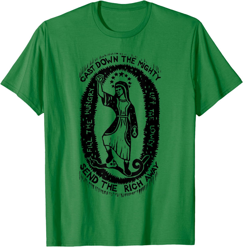 Cast Down The Mighty Send The Rich Away Halloween T-Shirt - Kelly Green