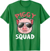 Piggy Squad T-Shirt Funny Cool Pigs Lover Pink Animal Tee T-Shirt - Kelly Green