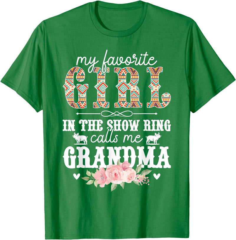 Proud Pig Show Grandma For Mother's Day Proud Pig Show Grandma Pig Show Grandmother T-Shirt - Kelly Green