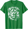 Älion. lion. Kids Unisex Black Lion Graphic Modern V-Neck T-Shirt - Kelly Green