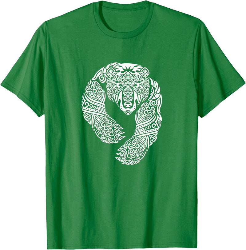 CELTIC KNOTWORK TRIBAL TATTOO BEAR TEES CELTIC KNOTWORK TRIBAL TATTOO BEAR T-SHIRT T-Shirt - Kelly Green