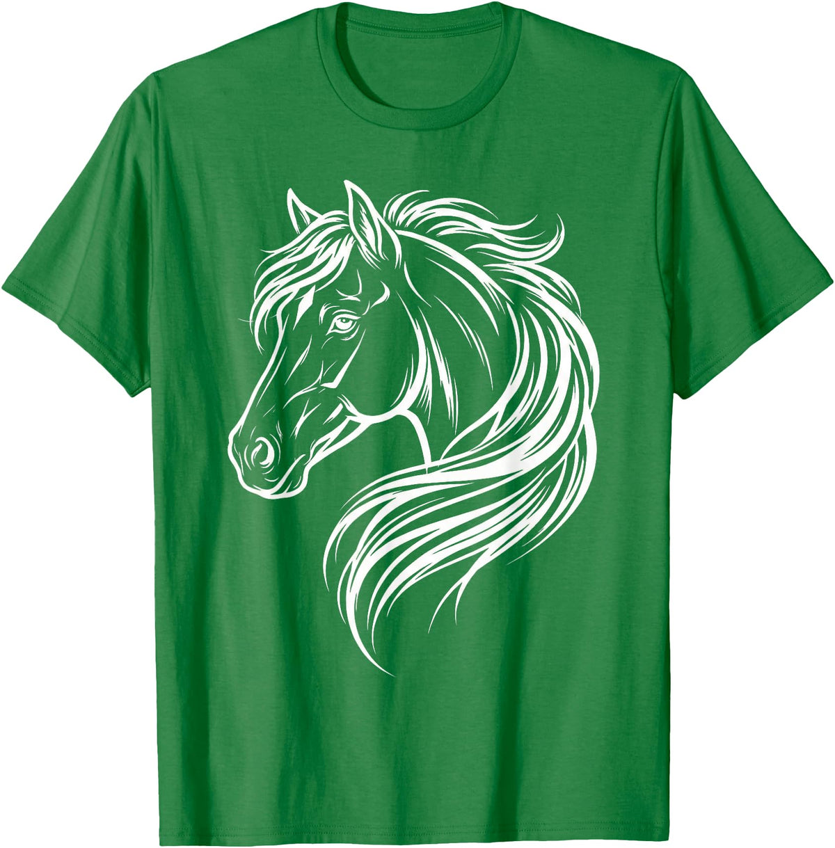 Horse Silhouette Farm Animal Graphic Horses Cute Horse Silhouette Art Equestrian Farm Animal Horse Lover T-Shirt - Kelly Green
