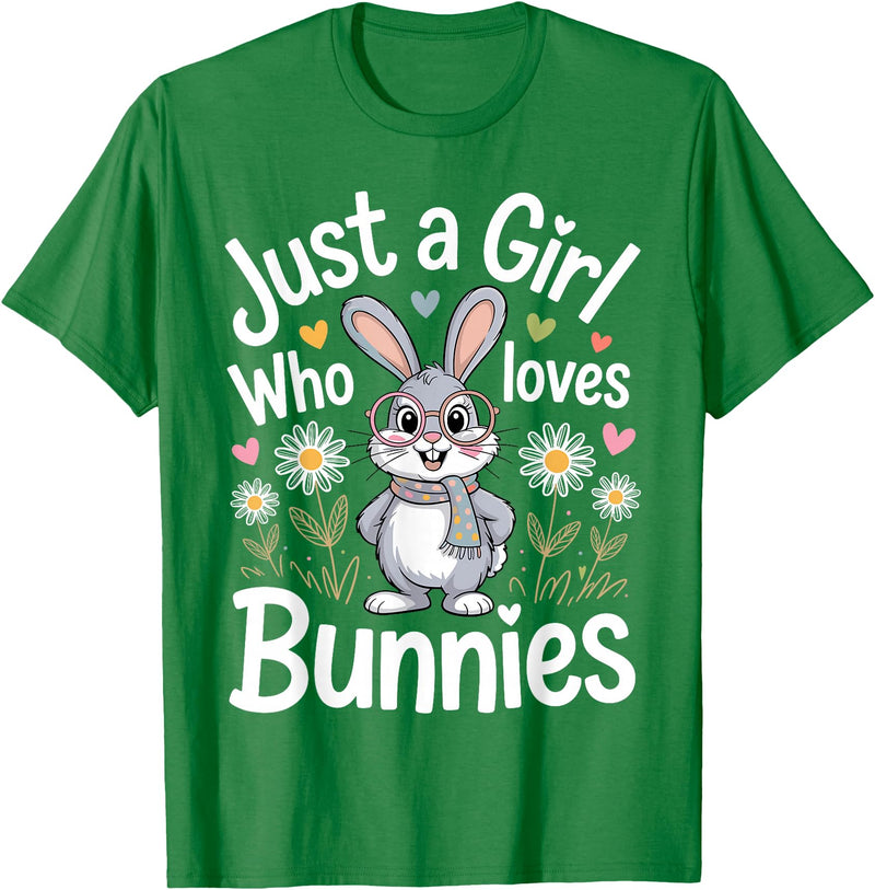 Bunny Art for Women Girls Mom Rabbit Hare Easter Bunny T-Shirt in Kelly Green