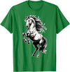 Urban Empyre Shire Horse White Equestrian Rearing T-Shirt - Straight - Kelly Green
