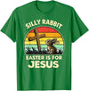 Silly Rabbit Easter Is for Jesus Easter Christian Boy Girl T-Shirt in Kelly Green